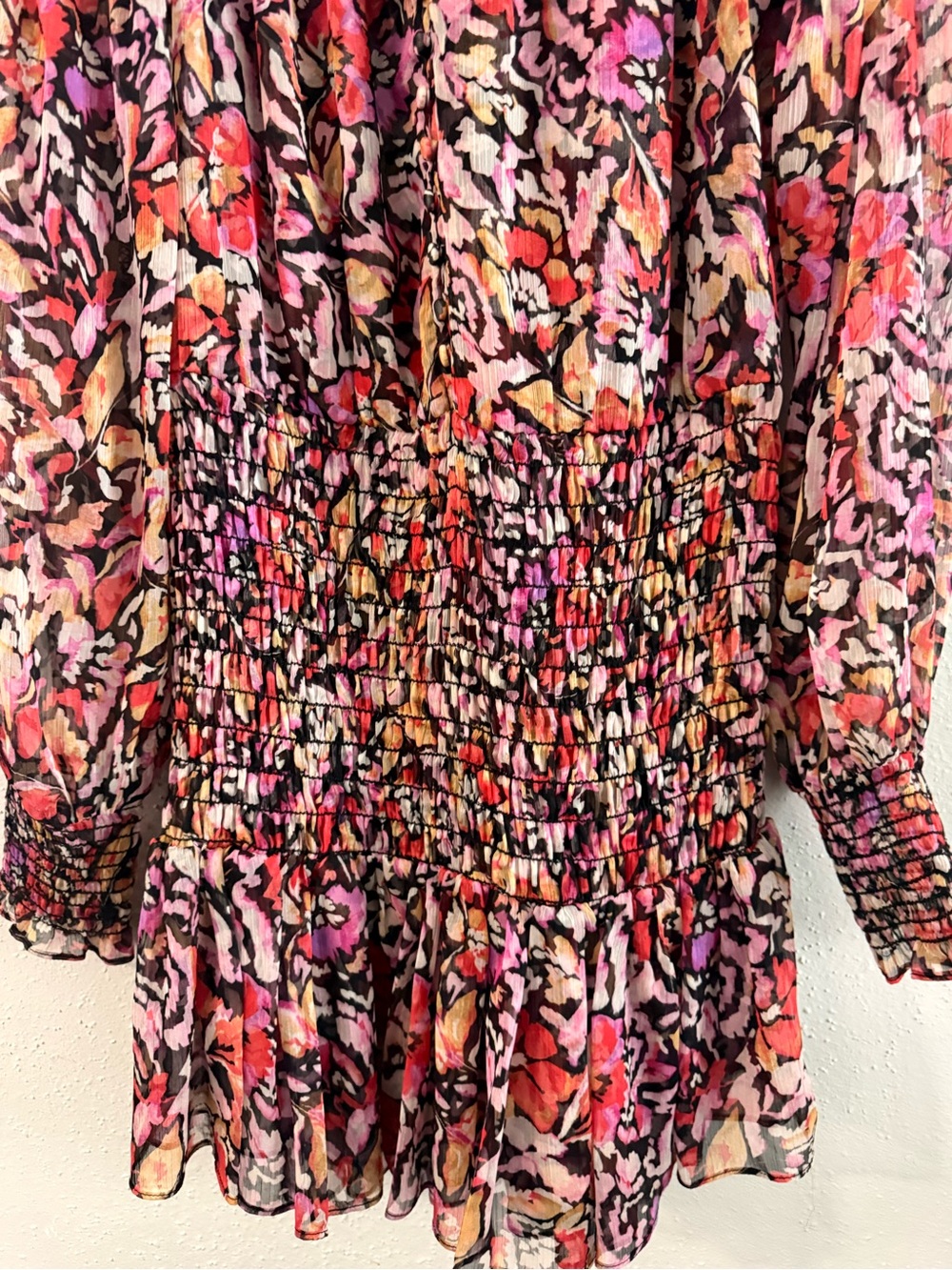 Misa Los Angeles Pink Floral Smocked Mini Dress - Picture 10 of 14